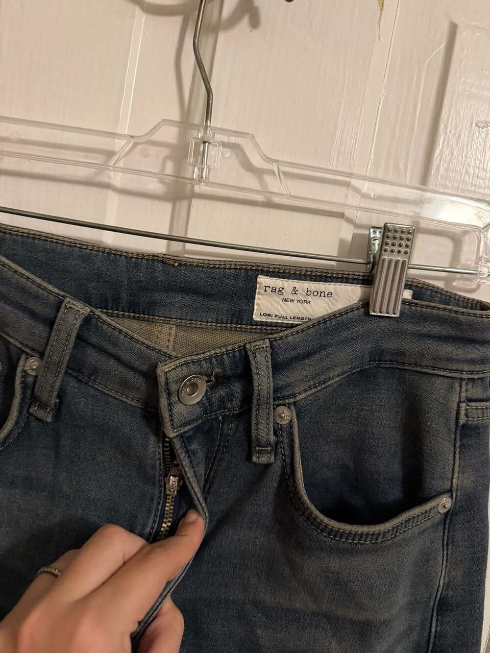 rag & bone Lori Full Length Wide Leg Jeans in Medium Wash Size 25 - Picture 3 of 9